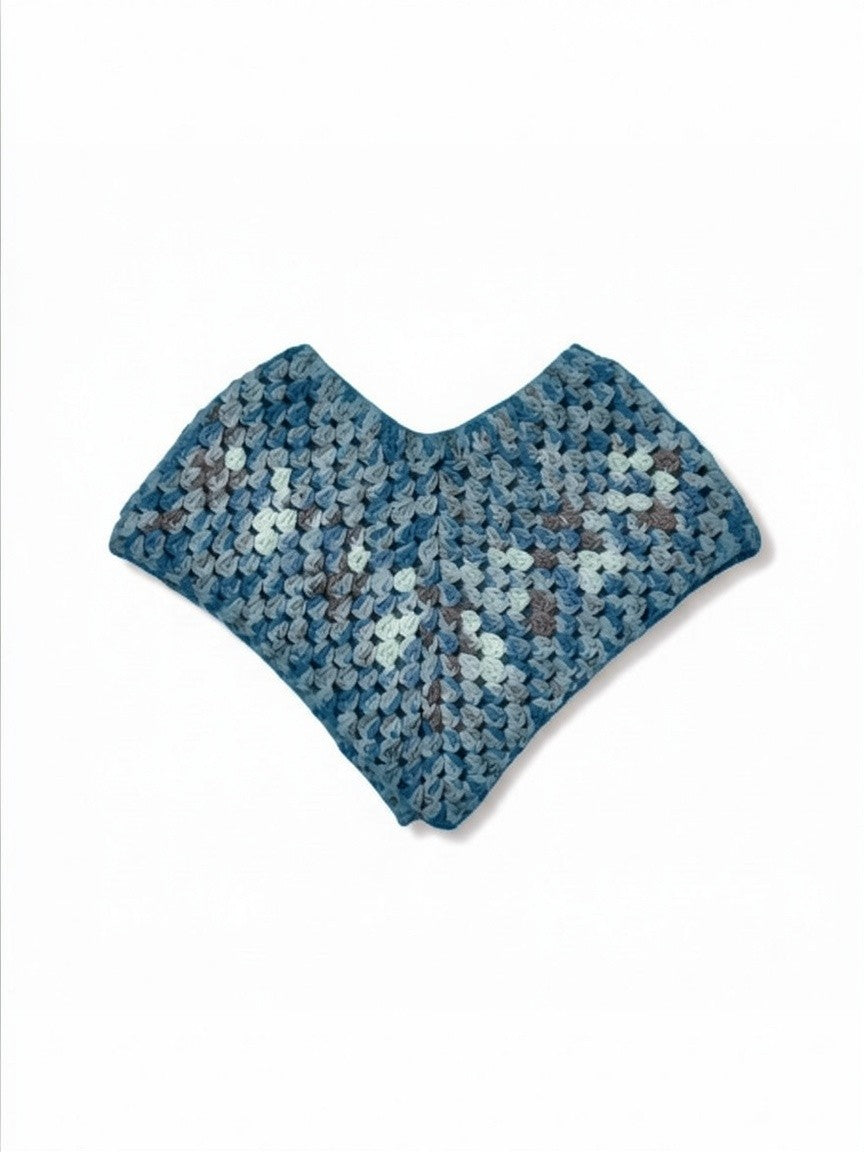 The Shoulder Wrap in blue — handmade crochet wrap