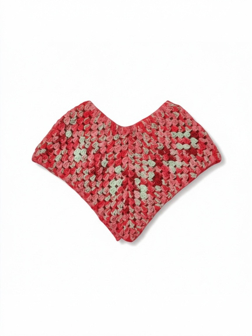 The Shoulder Wrap in red — handmade crochet wrap
