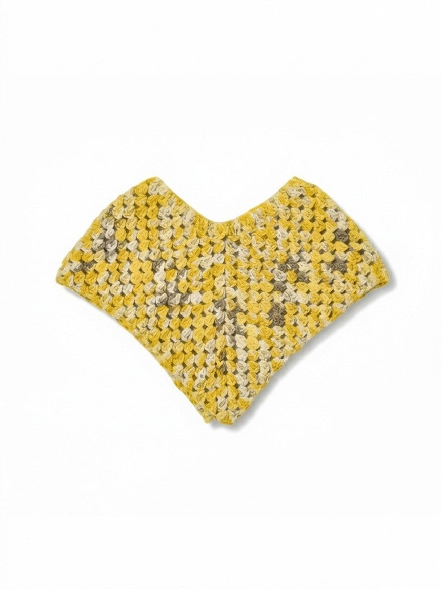 The Shoulder Wrap in mustard — handmade crochet wrap
