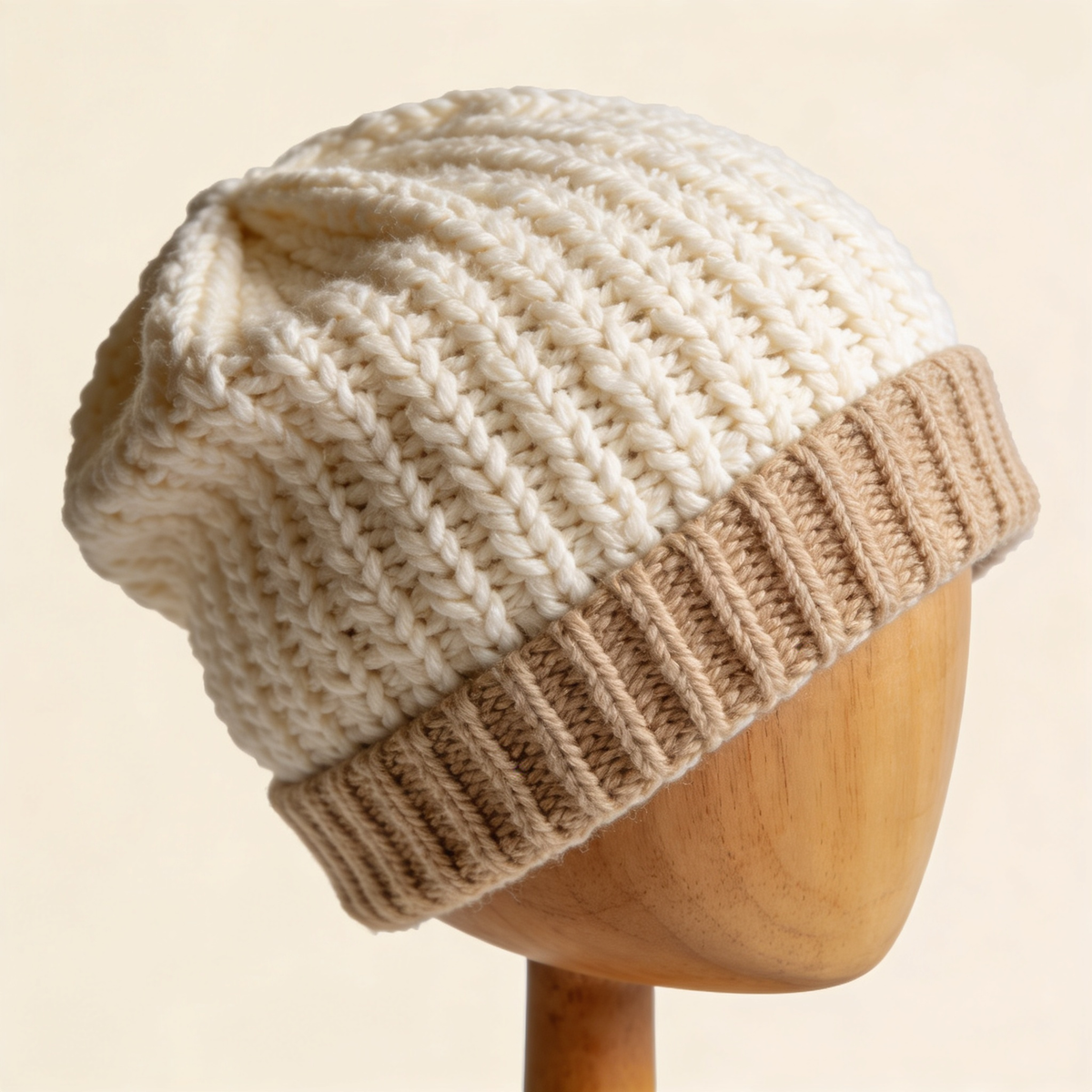 The Beanie in white — handmade crochet hat